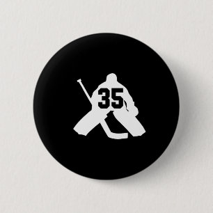 Chapa Redonda De 5 Cm Portero de Hockey Número Treinta y cinco 35