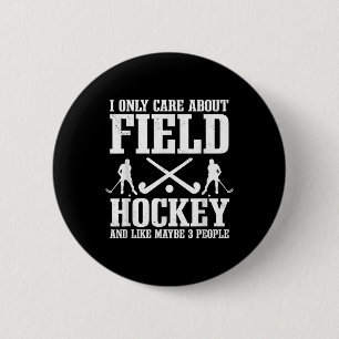 Chapa Redonda De 5 Cm Portero introvertido jugador de hockey sobre céspe