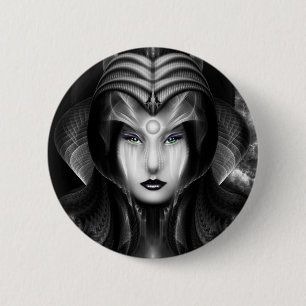 Chapa Redonda De 5 Cm Portrait Of Cyiria Midnight