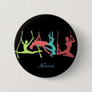 Chapa Redonda De 5 Cm Poses de fitness aérea Thunder_Cove