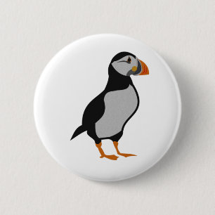 Chapa Redonda De 5 Cm Posición del Puffin Atlántico