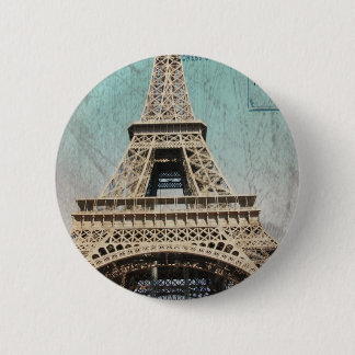 Chapa Redonda De 5 Cm Postal de la torre Eiffel de París