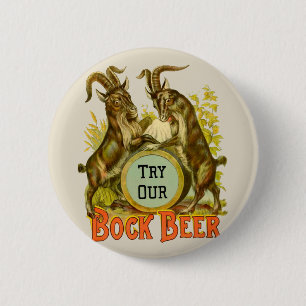 Chapa Redonda De 5 Cm Póster de cerveza Bock vintage: Salón de bar antig