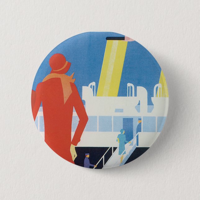 Chapa Redonda De 5 Cm Poster de ferry belga Art Deco (Anverso)