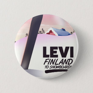 Chapa Redonda De 5 Cm Póster de viaje de esquí de Levi Finlandia