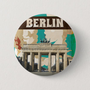 Chapa Redonda De 5 Cm Póster de viaje vintage de Berlín