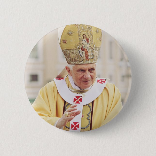 Chapa Redonda De 5 Cm Poster del Papa Benedicto XVI (Anverso)