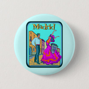 Chapa Redonda De 5 Cm Poster del viaje de Madrid