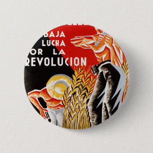 Chapa Redonda De 5 Cm Poster original de la guerra civil española CNT-F