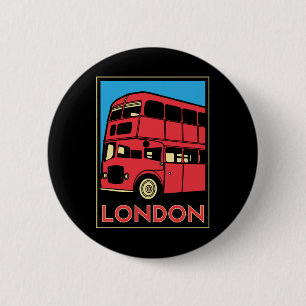 Chapa Redonda De 5 Cm poster retro del art déco de Londres Westminster