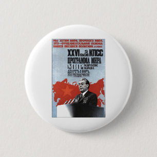 Chapa Redonda De 5 Cm Posters de la propaganda de Unión Soviética de l