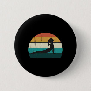 Chapa Redonda De 5 Cm Postura de Yoga Retro Mente Vintage Meditación Cue