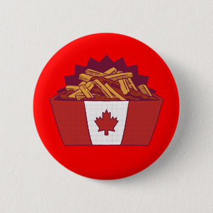 Chapa Redonda De 5 Cm Poutine canadiense