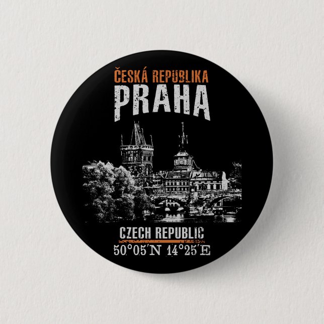 Chapa Redonda De 5 Cm Praga (Anverso)