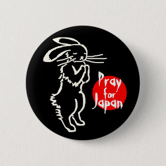 Chapa Redonda De 5 Cm Pray for Japan(1 rabbit)