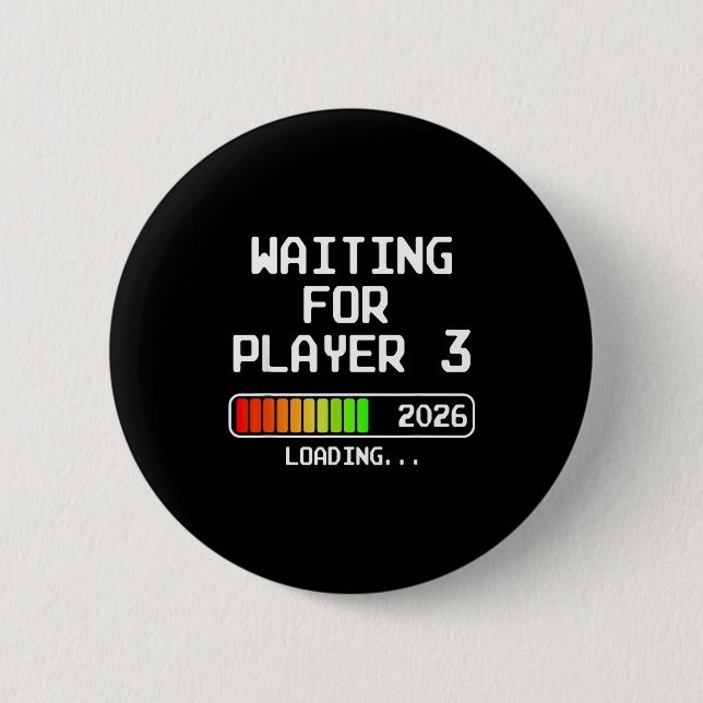 Chapa Redonda De 5 Cm Pregnancy Announcement 2026 Waiting For Player 3 D (Anverso)