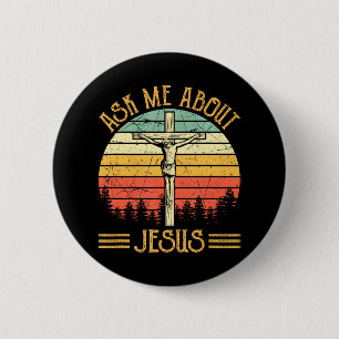 Chapa Redonda De 5 Cm Pregúntame acerca de mi Jesucristo