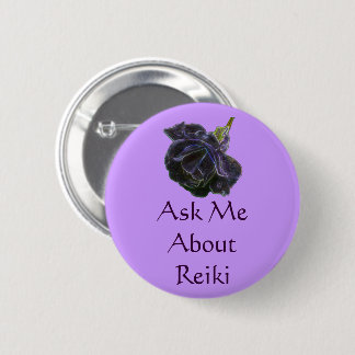 Chapa Redonda De 5 Cm Pregúntame sobre el Rosa de Reiki