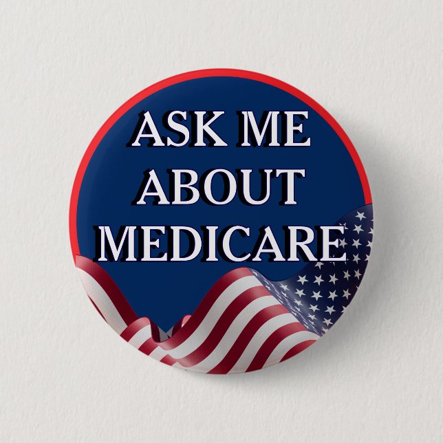 Chapa Redonda De 5 Cm Pregúntame sobre Medicare  (Anverso)