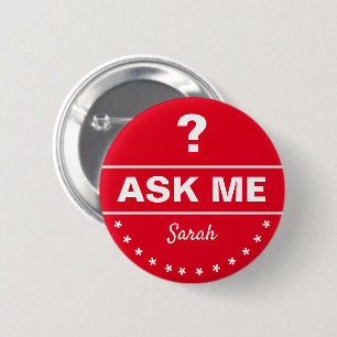 Chapa Redonda De 5 Cm Preguntarme sobre - información personalizada/del
