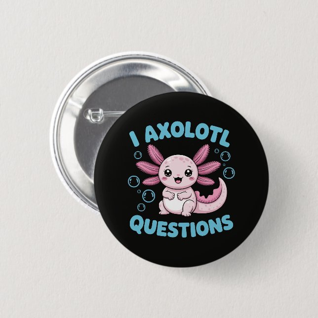 Chapa Redonda De 5 Cm Preguntas de Ajolote (Anverso y reverso)