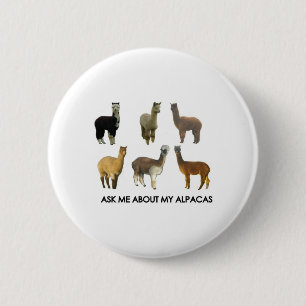 Chapa Redonda De 5 Cm Pregúnteme acerca de mis alpacas