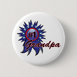 Chapa Redonda De 5 Cm Premio azul del abuelo #1 del número uno