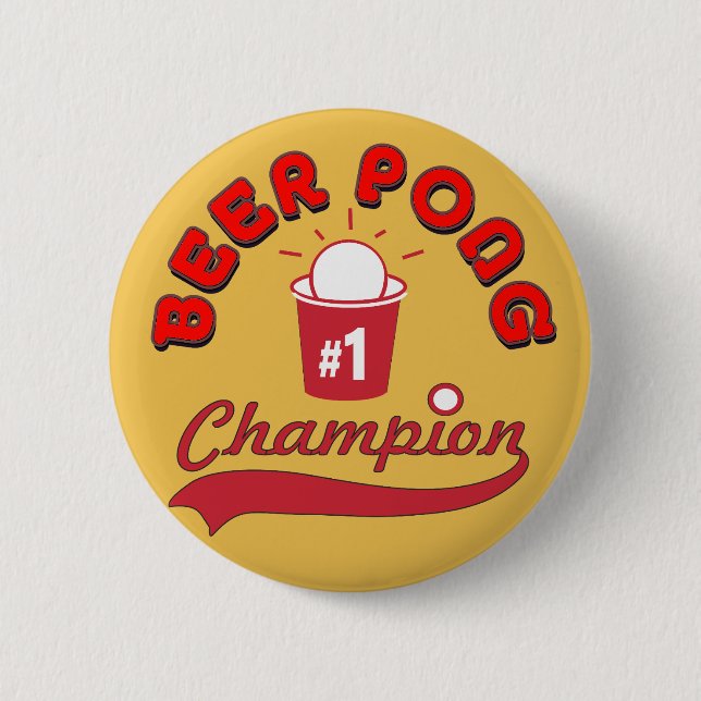 Chapa Redonda De 5 Cm Premio de Pong de la cerveza (Anverso)
