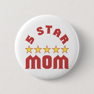 Chapa Redonda De 5 Cm Premio Mamá 5 Estrellas