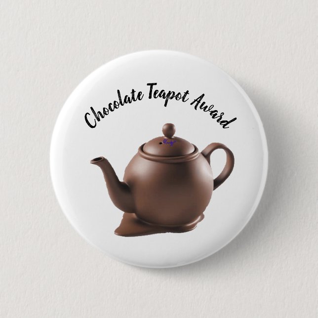 Chapa Redonda De 5 Cm Premio Teapot de chocolate (Anverso)