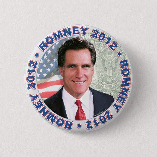 Chapa Redonda De 5 Cm Presidente 2012 engranaje de Mitt Romney (Anverso)