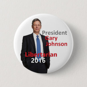 Chapa Redonda De 5 Cm Presidente 2016 de Gary JOHNSON Button
