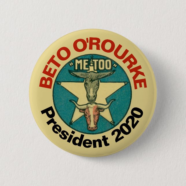 Chapa Redonda De 5 Cm Presidente 2020 de Beto O'Rourke (Anverso)