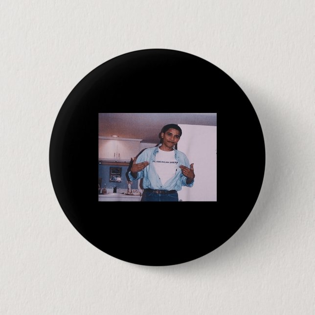 Chapa Redonda De 5 Cm Presidente Barack Hussein Obama (Anverso)