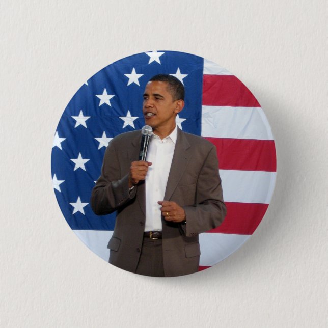 Chapa Redonda De 5 Cm Presidente Barack Obama (Anverso)