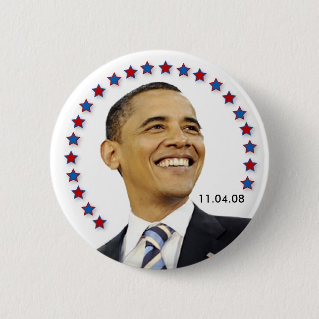 Chapa Redonda De 5 Cm Presidente Barack Obama (Anverso)