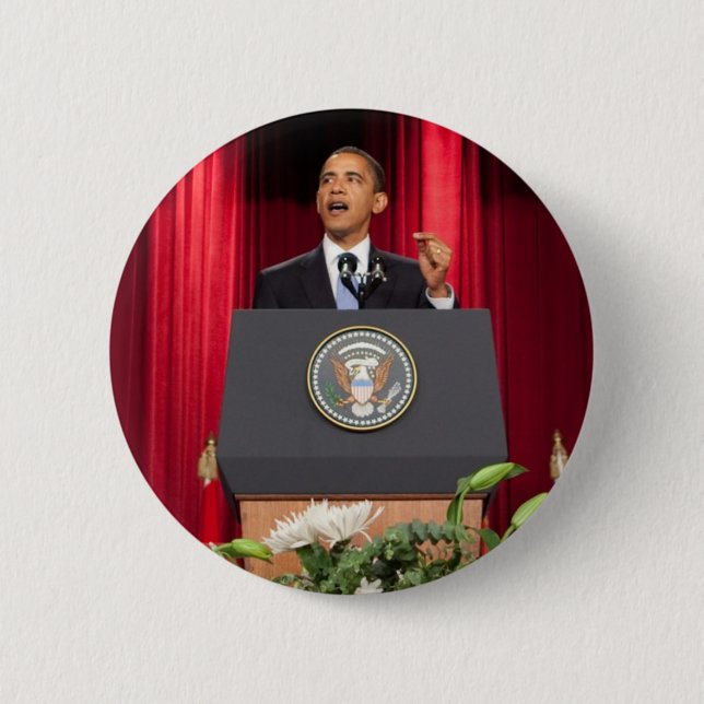 Chapa Redonda De 5 Cm Presidente Barack Obama (Anverso)