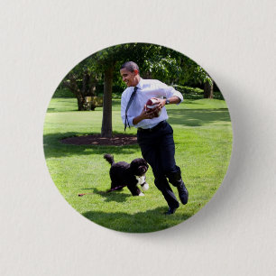 Chapa Redonda De 5 Cm Presidente Barack y Bo Obama