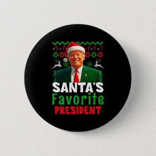 Chapa Redonda De 5 Cm Presidente favorito de Santa Santa Trump Xmas Navi