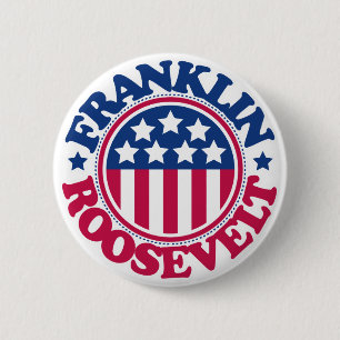 Chapa Redonda De 5 Cm Presidente Franklin Roosevelt de los E.E.U.U.