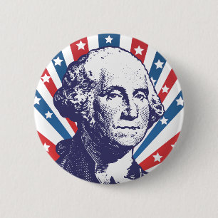Chapa Redonda De 5 Cm presidente George Washington