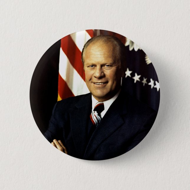 Chapa Redonda De 5 Cm Presidente Gerald Ford Retrato (Anverso)