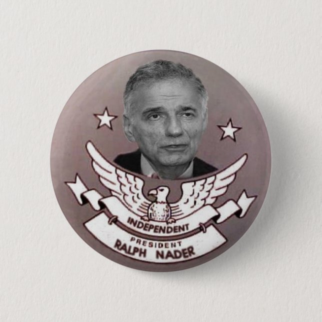 Chapa Redonda De 5 Cm Presidente independiente Button de Nader (Anverso)