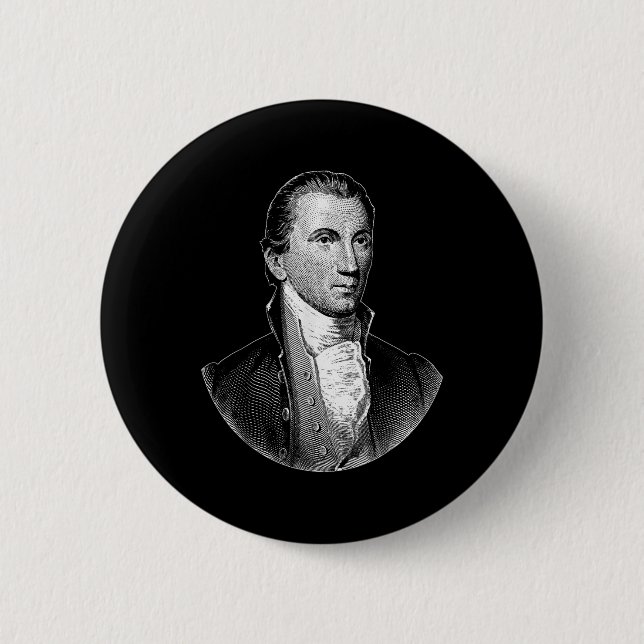Chapa Redonda De 5 Cm Presidente James Monroe (Anverso)