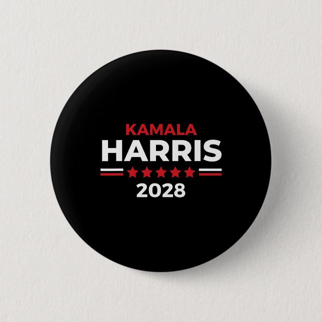 Chapa Redonda De 5 Cm Presidente Kamala Harris Para Presidente 2028 (Anverso)