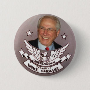 Chapa Redonda De 5 Cm Presidente libertario Gravel Button