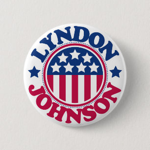 Chapa Redonda De 5 Cm Presidente Lyndon Johnson de los E.E.U.U.