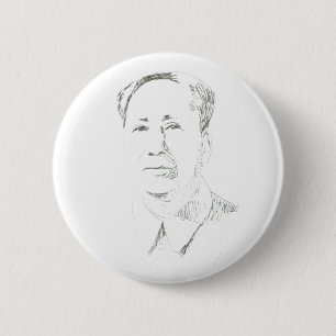 Chapa Redonda De 5 Cm Presidente Mao China