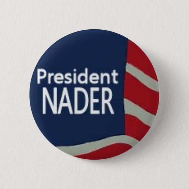 Chapa Redonda De 5 Cm Presidente Nader Flag Pin (Anverso)