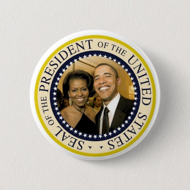 Chapa Redonda De 5 Cm Presidente Obama Commemorative Button (Anverso)